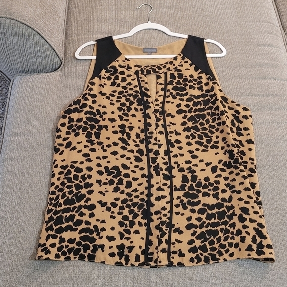 Vince Camuto Tops - Vince Camuto Animal Print Abstract Work Office Top Blouse Size Large